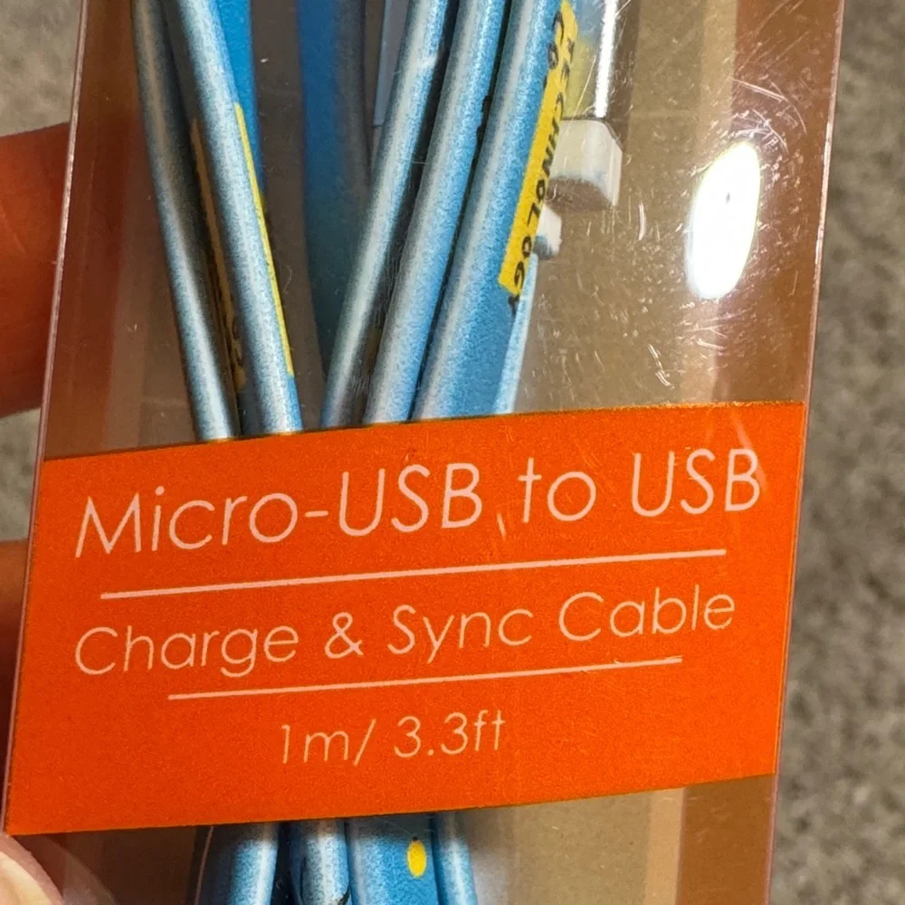 TODDY Micro-USB to USB Cable - Black and White and blue and white
